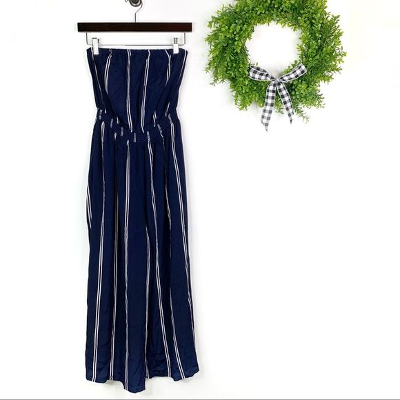 silence + noise Pants - NWT Silence + Noise Striped Strapless Jumpsuit M